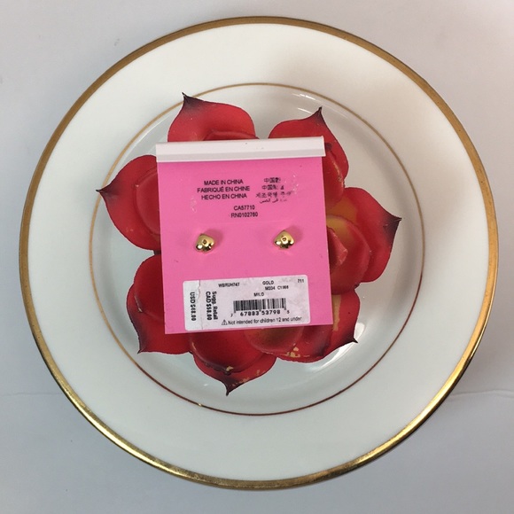 💛NWT KATE SPADE/GOLD MILO DOG EARRINGS W ZIRCONIA - Picture 12 of 15